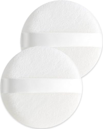 Large Powder Puffs 3.14 Inch - Soft Velvet Body & Face Makeup Puff 2 Pcs