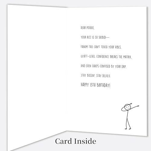 Funny 13th Birthday Card for Teenagers - Gen Z Slang Design ZN212