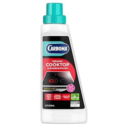 Carbona Ceramic Cooktop Cleaner - Non-Abrasive Grease Remover, 16.8 Fl Oz