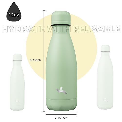 Konokyo 12 oz Insulated Stainless Steel Water Bottle - Macaron Green