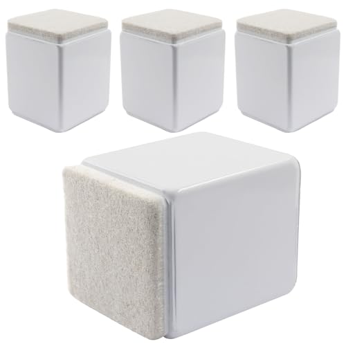 4 Pcs Heavy Duty Self Adhesive Furniture Risers - 1.57 x 2.05 Inch White