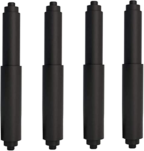 4-Pack Black Toilet Paper Holder Roller - Adjustable Plastic Replacement