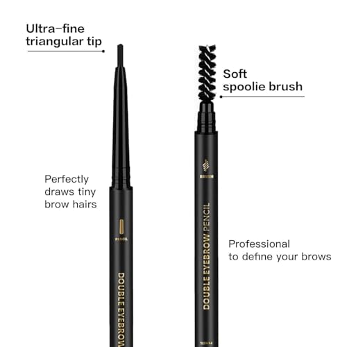O'CHEAL Waterproof Black Eyebrow Pencil with Spoolie Brush