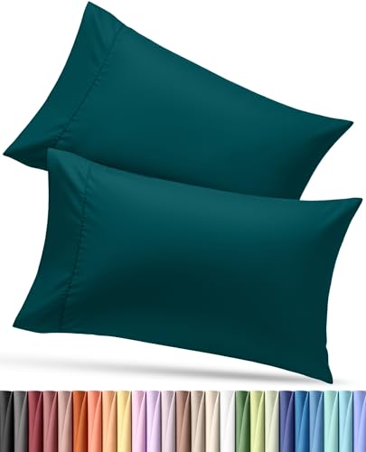 Utopia Bedding King Size Pillow Cases, Teal Microfiber Set of 4