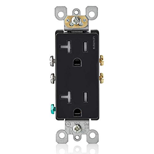 Leviton 20 Amp Tamper-Resistant Duplex Wall Outlet, Black