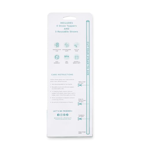 Swig Life Sea Swirl Silicone Straw Toppers Set for Cups