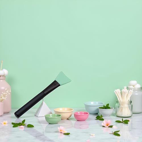 Pxiryanlow Mint Green Silicone Face Mask Applicator Brush for Mud Masks