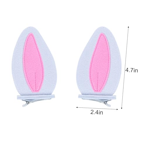 Sucrain White Bunny Ears Hair Clips 4-Piece Easter Costume Accessories