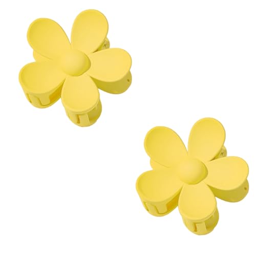 Senyango Yellow Floral Flower Jaw Claw Hair Clips 2-Pack