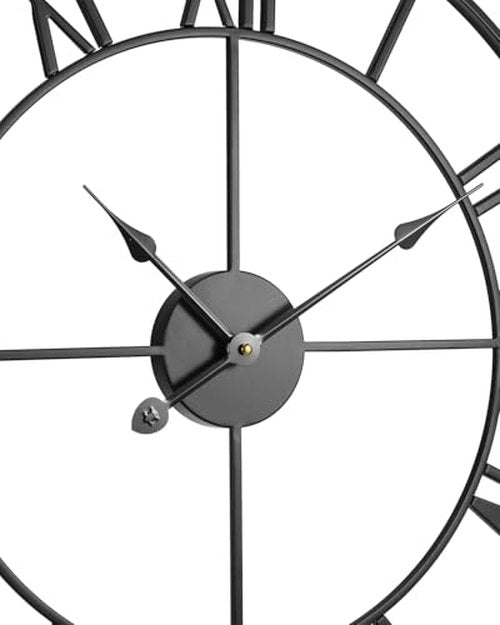 VEVOR Large Wall Clock, 24 in Wall Clock Roman Numerals, Battery Operated Non Ticking Classic Decorative Round Clocks, for Living Room Bedroom Office Kitchen Dining Room Home Decor