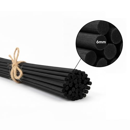 Premium 6mm Thick Black Fiber Diffuser Reeds - 10 Inch, 25pcs
