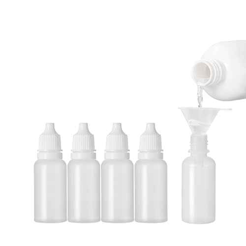 Plastic Dropper Bottles 15ml Squeezable Travel Containers with Funnel 6 Pcs