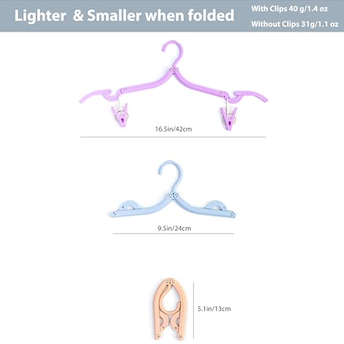 MtBoi Folding Travel Hangers - 10 Pack Portable Space-Saving Clothes Hangers