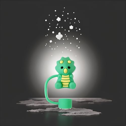 Green Dinosaur Silicone Straw Caps for Stanley Cup - 5 Pack