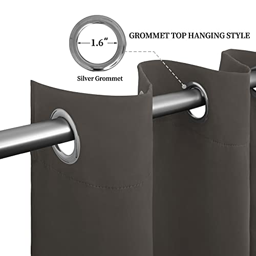 Easy-Going Blackout Curtains, Thermal Grommet Drapes, Taupe 52x46 (2 Panels)
