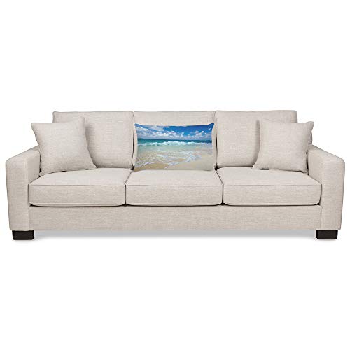 EKOBLA Tropical Beach Lumbar Pillow Cover, 20x30 Inch Microfiber Cushion Case
