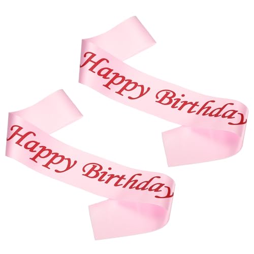 PATIKIL Pink Birthday Girl Satin Sash 2-Pack for Women Party Decorations