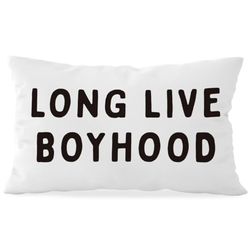 Long Live Boyhood Throw Pillow Cover 12x20 - Boys Room Decor