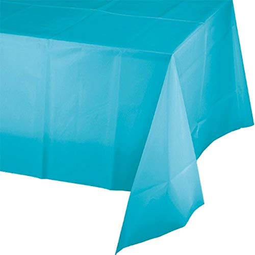 Bermuda Blue Rectangular Plastic Table Cover – 54" x 108"