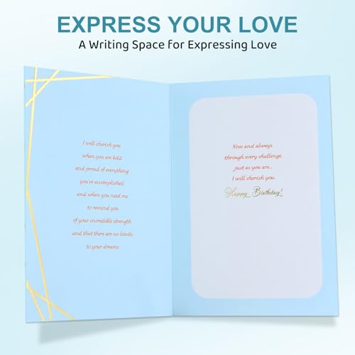 Romantic Birthday Card for Husband or Wife | Gold Foil Design