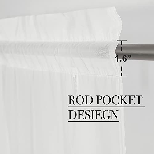 NICETOWN Ivory Voile Sheer Window Curtains - 2 Panels, 60" x 84"