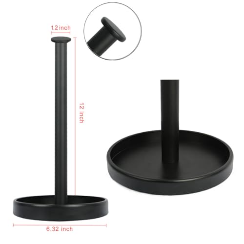 Matte Black Paper Towel Holder with Storage Tray | Durable & Stylish Design