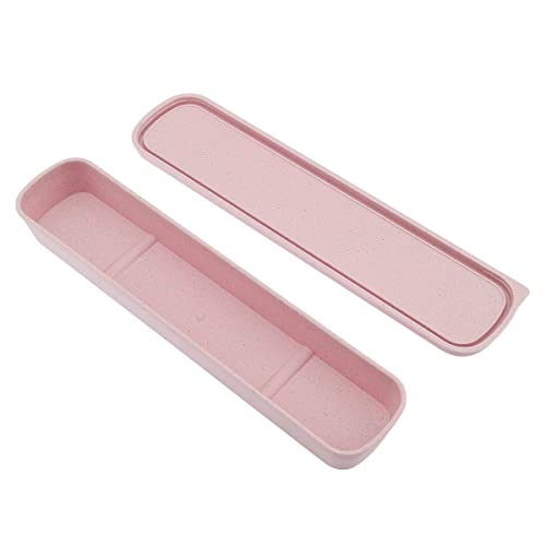 Pink Portable Flatware Box - Travel Cutlery Storage Case, 9.84 x 2.40 inch