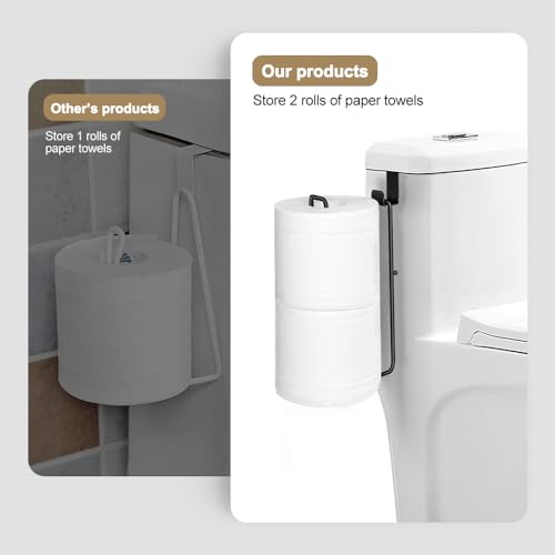 Over The Tank Toilet Paper Holder Wall Mount Black Holds 2 Rolls G:hold 2 Rolls Tissue