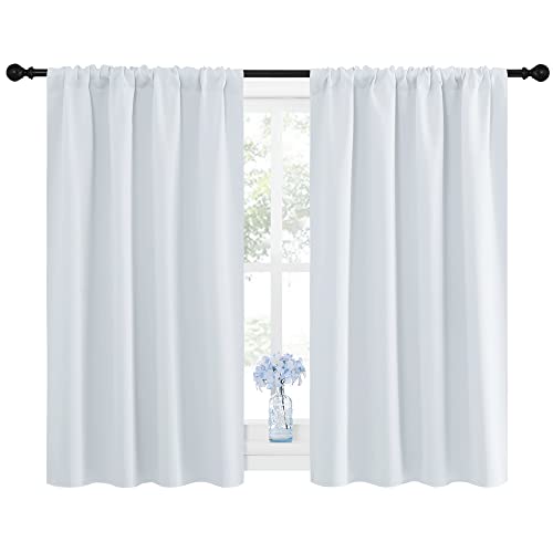 NICETOWN Blackout Curtains for Bedroom - Greyish White, 42"W x 48"L, 2 Panels