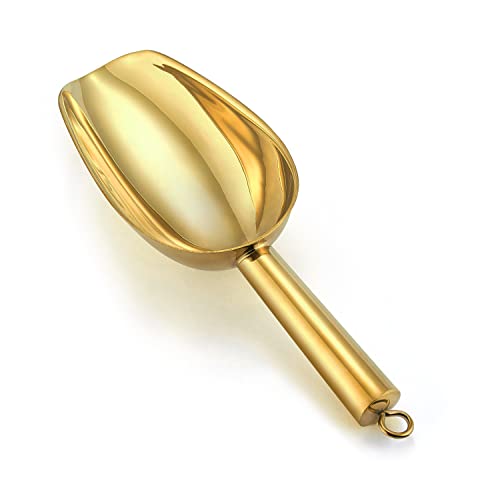 P&P CHEF Gold Stainless Steel Ice Scoop, 6oz Small Food & Candy Scoop