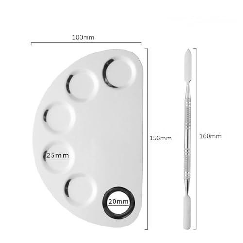 Stainless Steel Makeup Mixing Palette and Spatula Set for Cosmetics