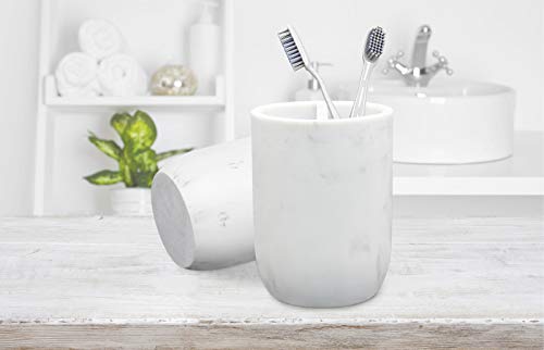 Elegant Marble Toothbrush Holder - Multi-Functional Bathroom Organizer