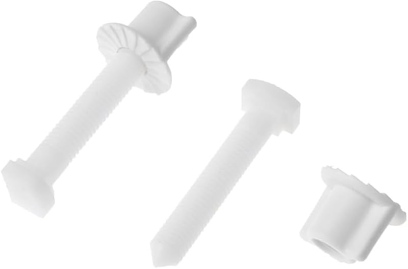 Universal Toilet Seat Screws and Nuts Kit - 2Pcs Durable Plastic Fasteners