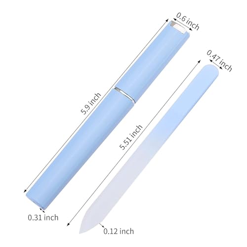 Aoshang 3 Pack Glass Nail Files with Cases Crystal Double Sided