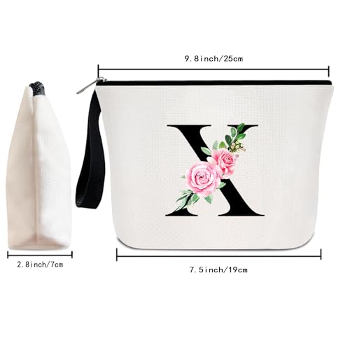 Initial Makeup Bag Waterproof Monogram Cosmetic Pouch for Women