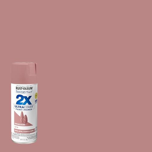 Rust-Oleum Painter's Touch 2X Ultra Cover Spray Paint, Satin Vintage Blush, 12 oz