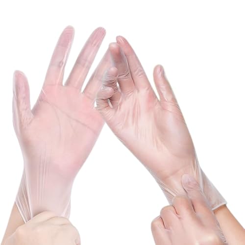 Small Clear Vinyl Gloves - Disposable, Powder-Free, Latex-Free, 100 Pack
