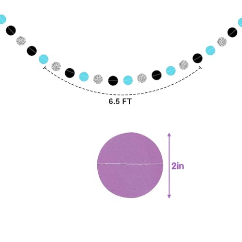 Teal Blue and Black Birthday Party Decorations Set