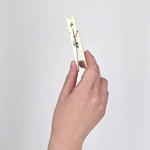 Clorox 30 Pack Rust-Resistant Wooden Clothespins with Spring, Heavy-Duty Non-Slip Laundry Clips