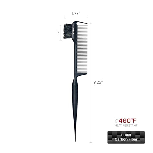 RED by Kiss Carbon Fiber 3-in-1 Edge Brush and Rat Tail Parting Comb