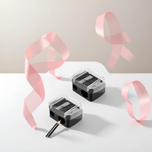 Dual Hole Makeup Pencil Sharpener for Eyeliner & Lip Liner 2Pcs