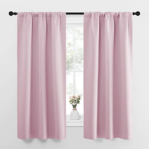 NICETOWN Lavender Pink Blackout Curtains - Thermal Insulated Drapes, 34x63 inches, 2 Panels