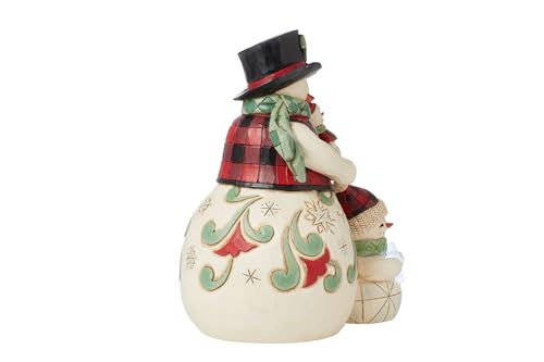 Jim Shore Heartwood Creek Snowmen Family Figurine with Lights - Christmas Home Decor, 5.59 Inch