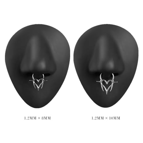 MissNity 16G Surgical Steel Hinged Septum Ring with Cubic Zirconia