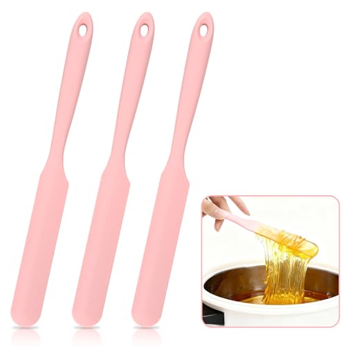 RAQEHO Reusable Silicone Wax Spatulas, 3-Piece Non-Stick Applicator Sticks