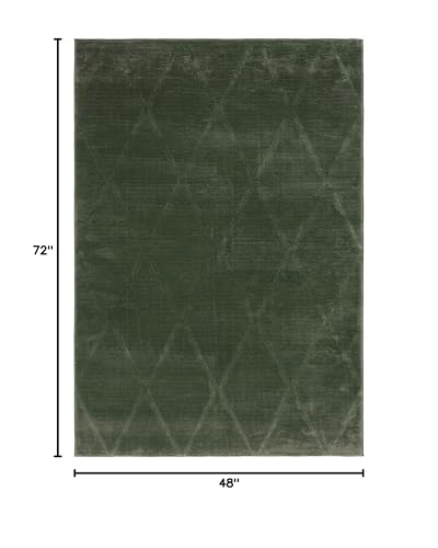 SAFAVIEH Revive Collection Accent Rug - 4' x 6', Green, Trellis Design, Non-Shedding & Easy Care, Ideal for High Traffic Areas in Entryway, Living Room, Bedroom (REV104Y)