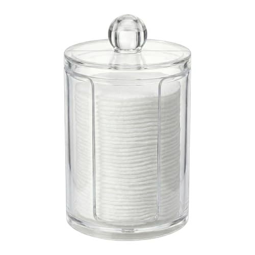 AkoSlale Cotton Round Holder with Lid - Clear 10oz Pad Dispenser