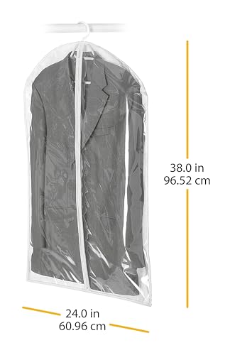 Whitmor Zippered Suit Bag - Clear & Gray, 24x38 inches