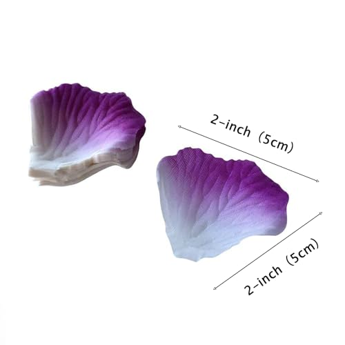 1000 Pcs Purple Gradient Artificial Silk Rose Petals for Weddings