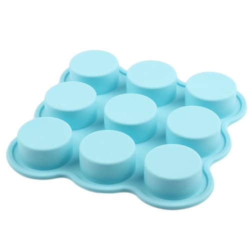 9 Cavity Cylinder Silicone Candy Mold for Chocolate and Ice Cubes, Blue